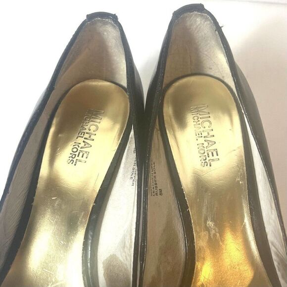 MICHAEL Michael Kors Women's Size 8 M Pumps Black Leather Slip On Stiletto Heels - Picture 7 of 12